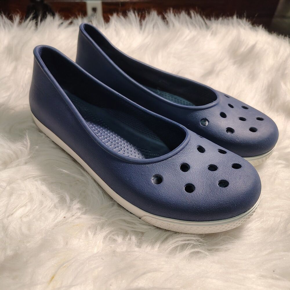Crocs Navy Blue Flats Wmns Size 9